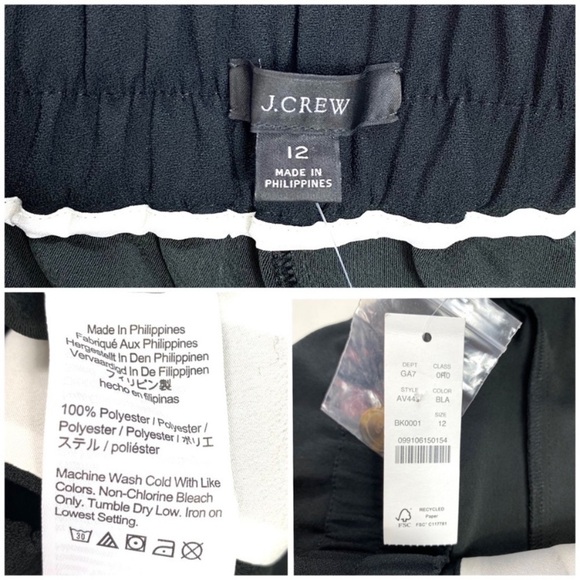 J.CREW Pull on Wide Crop Trouser Pants in Black Size 12 Style #AV443 New - Picture 7 of 10